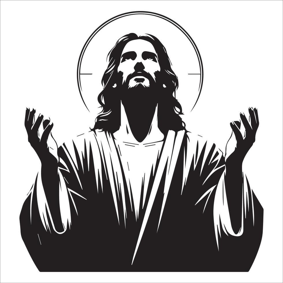 The Heart of Jesus Open Arms of Compassion vector
