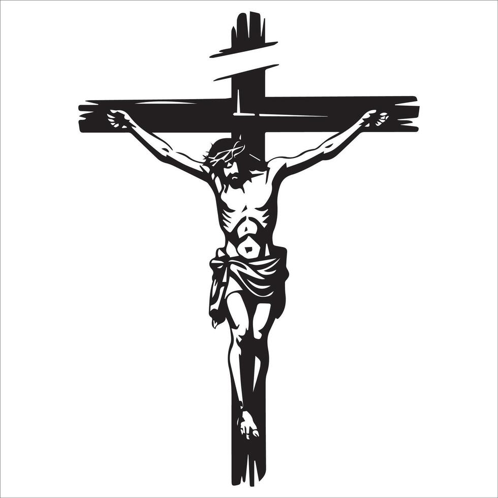 The Crucifixion of Christ on the Cross vector