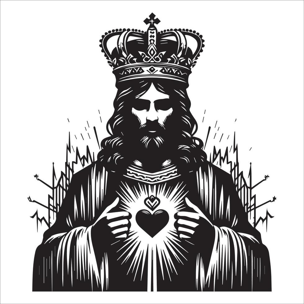 Jesus the King Wearing His Crown vector