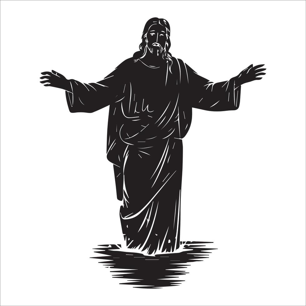 The Welcoming Savior with Open Arms vector
