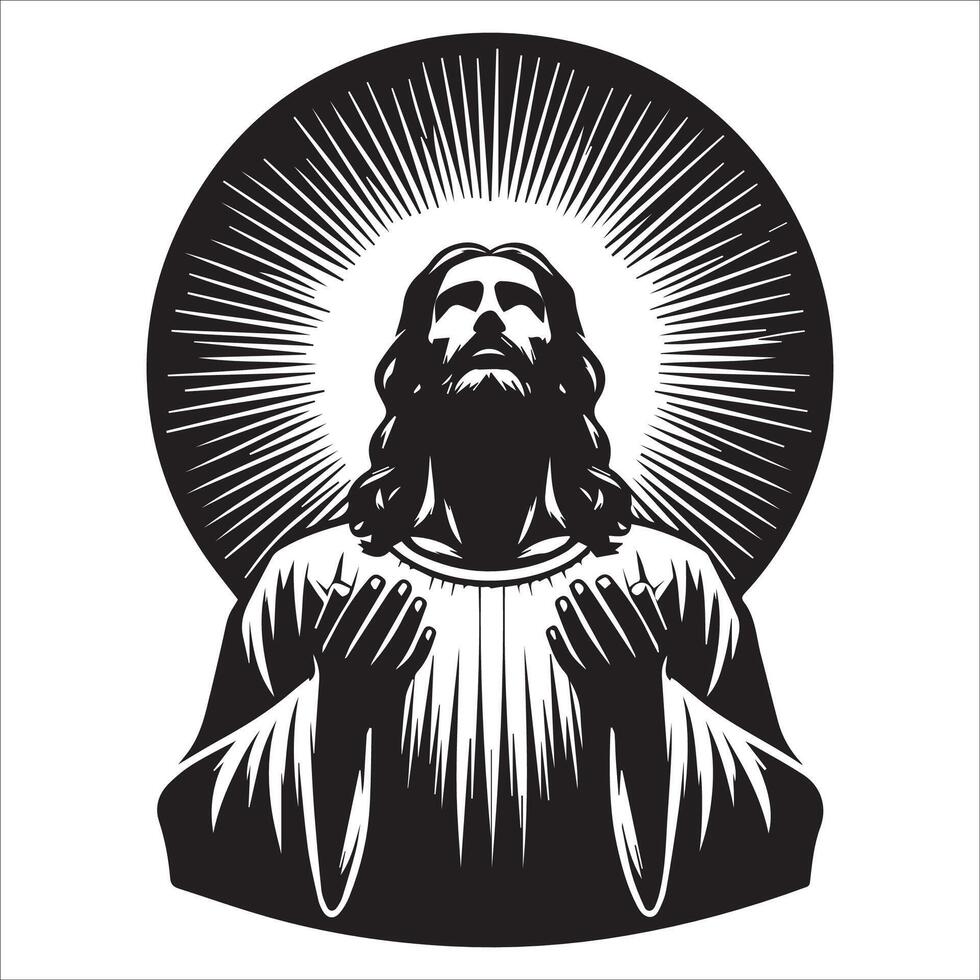 Jesus Embracing the World with Open Arms vector