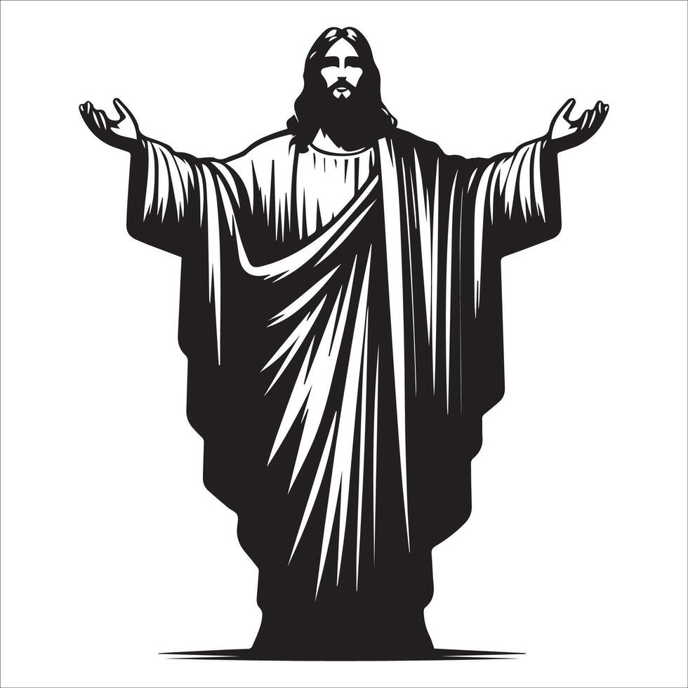 The Open Arms of Christ His Gift of Peace vector