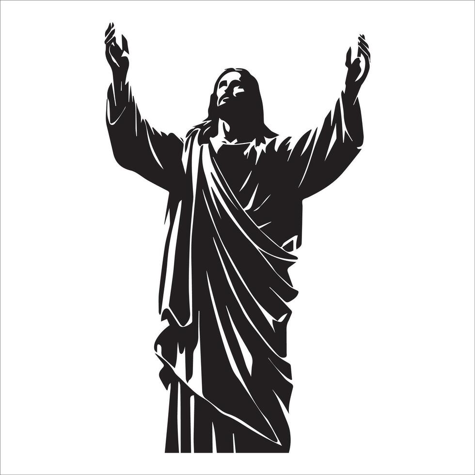 Jesus with Open Arms His Love Knows No Bounds vector