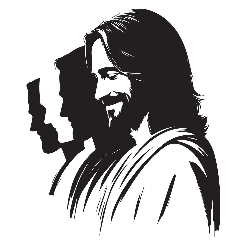 Jesus Smiling with Compassion vector