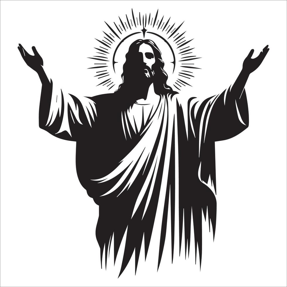 Jesus Open Arms A Symbol of Grace vector