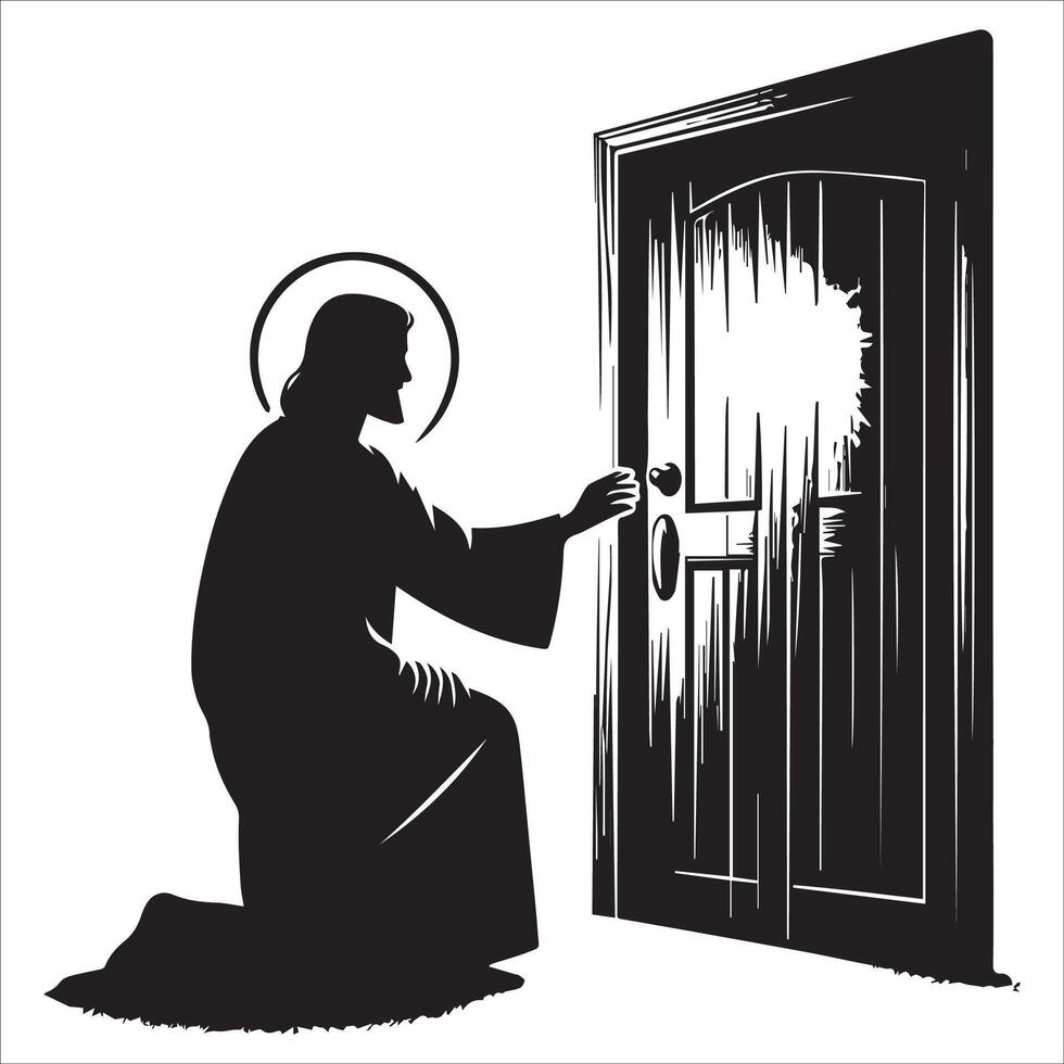 Jesus Knocking at the Door of Your Heart vector