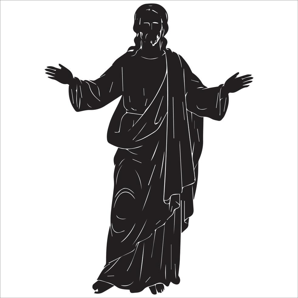 Jesus with Open Arms Welcoming All vector