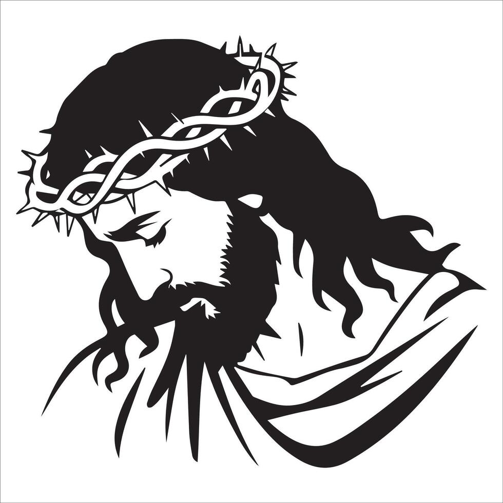 The Suffering Savior with the Crown of Thorns vector