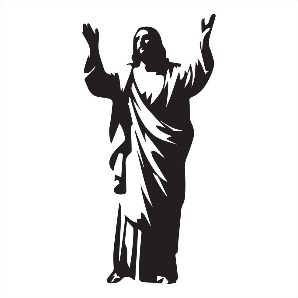 Jesus Reaching Out with Open Arms vector