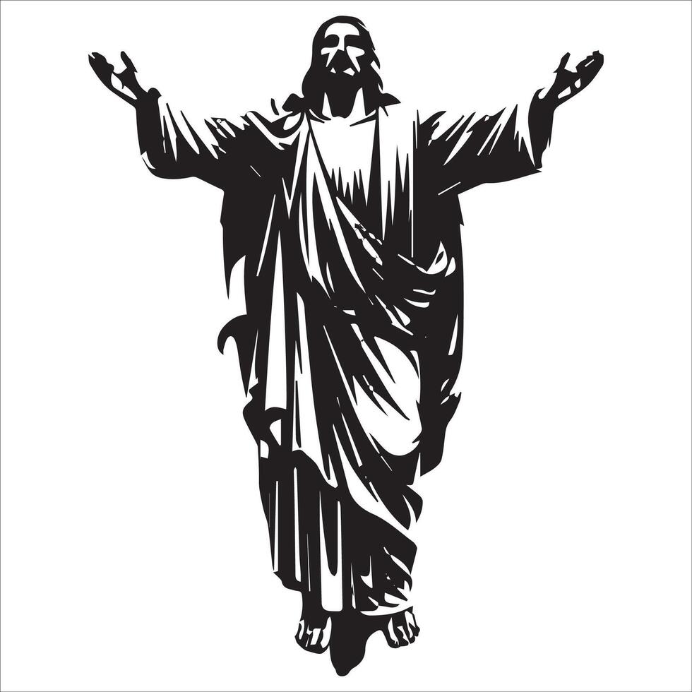 Christ's Invitation with Open Arms of Love vector