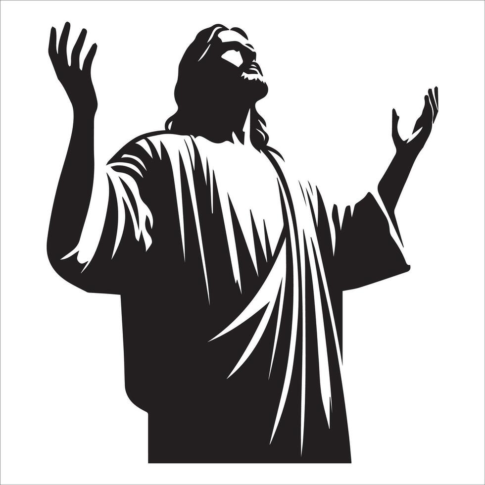 Jesus Offering Love with Open Arms vector