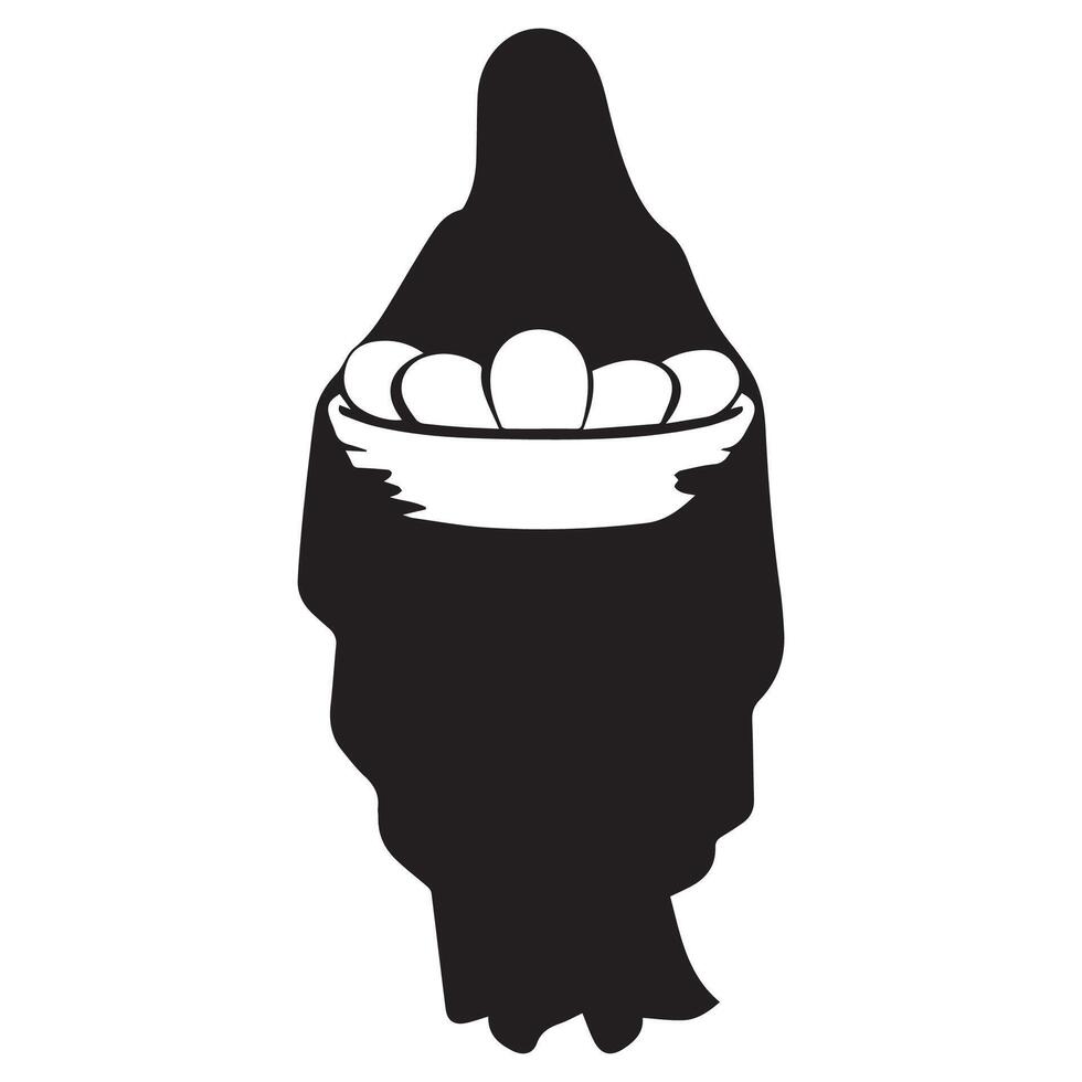 Virgin Mary Carrying a Basket of Bread design vector