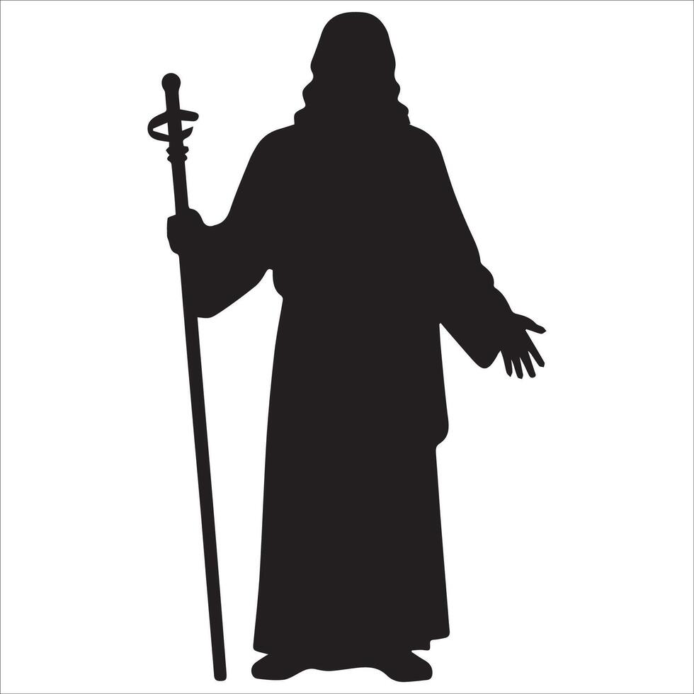 Jesus Holding a Staff , vector