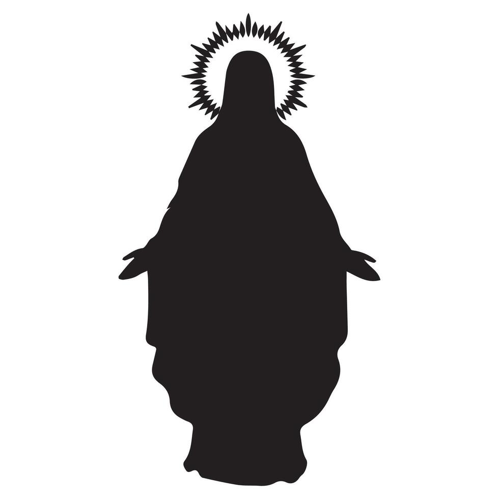 Virgin Mary in Prayerful Solitude and Faith vector
