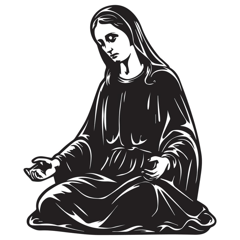 The Quiet Prayer of Virgin Mary for the World vector