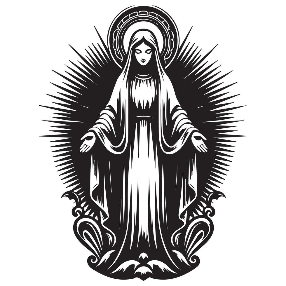 Virgin Mary with Open Arms , vector