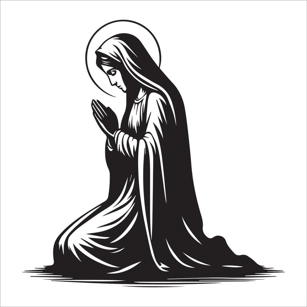 Virgin Mary in Prayerful Submission vector