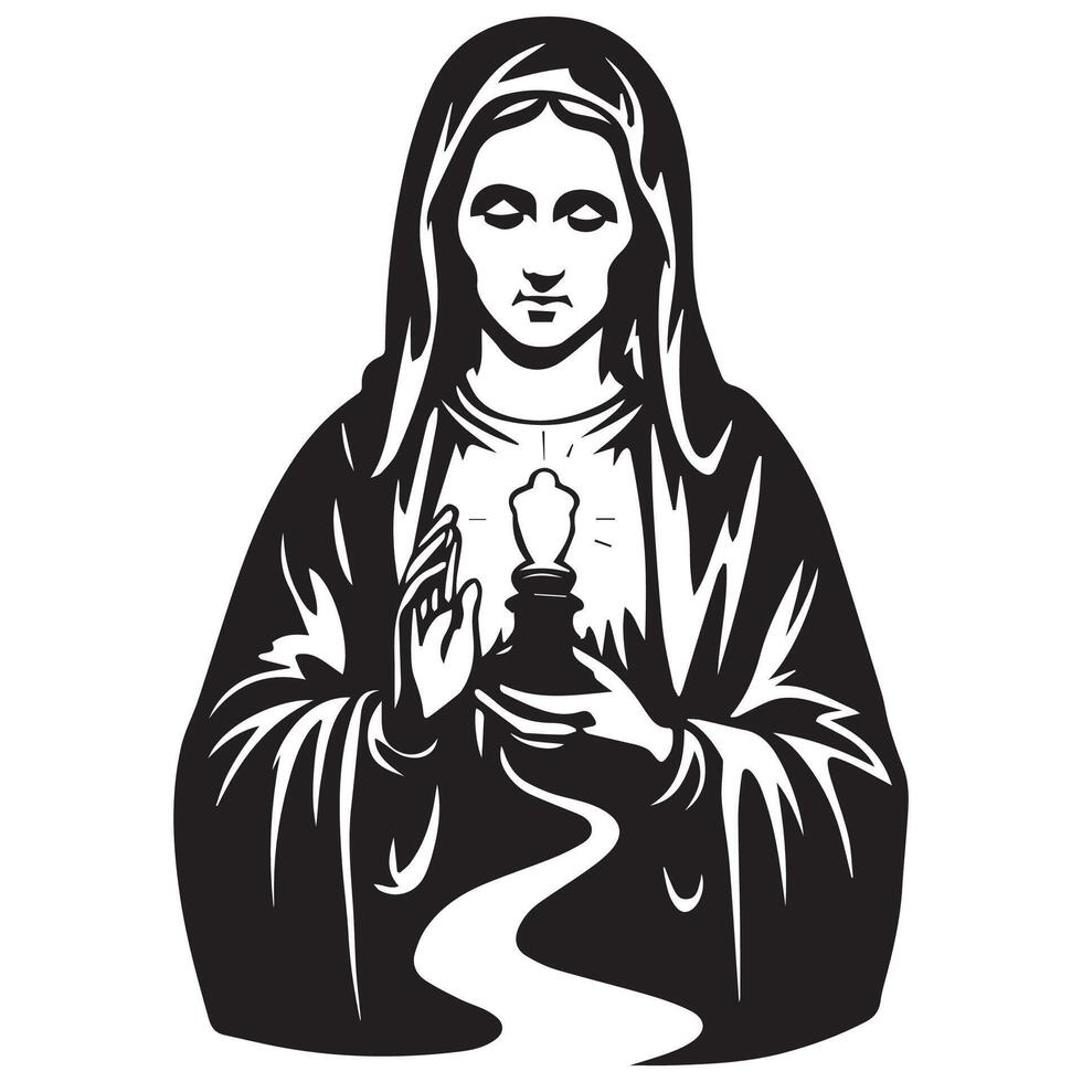 Virgin Mary Carrying a Lamp vector