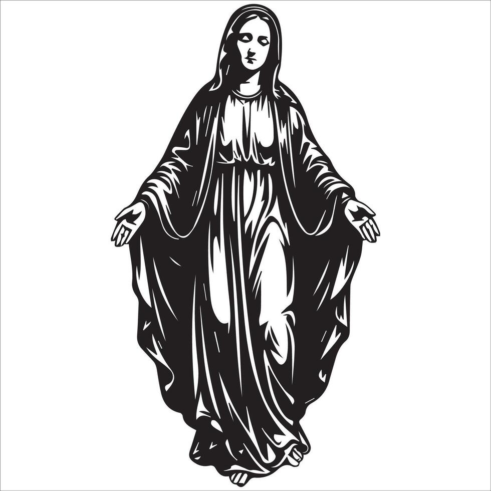 Virgin Mary Praying for Peace vector