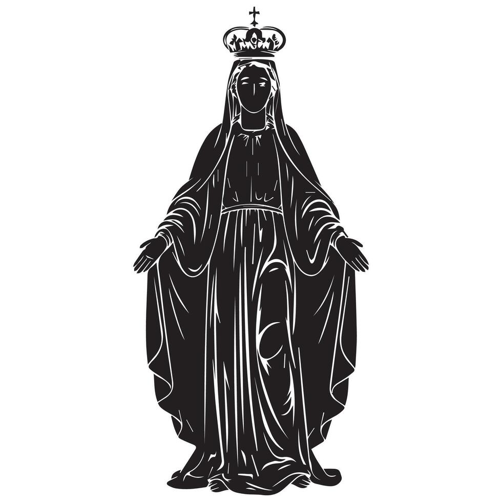 Virgin Mary with a Crown vector