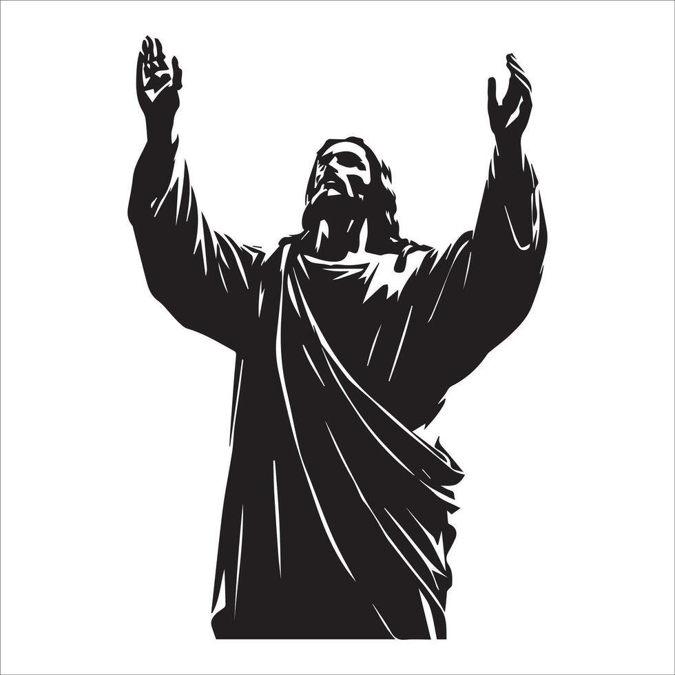 Jesus with Open Arms Welcoming the Broken vector