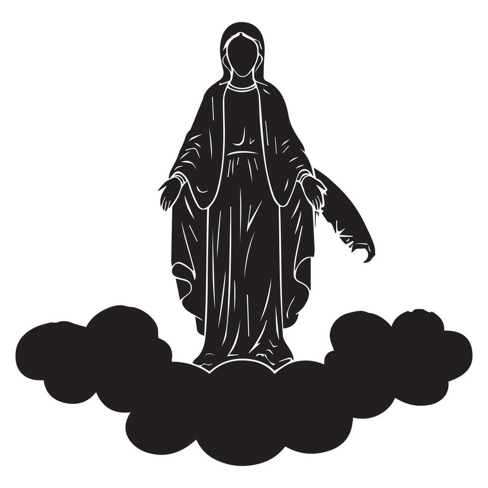 Virgin Mary with Open Arms vector