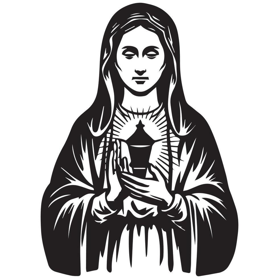 Virgin Mary Carrying a Lamp , vector