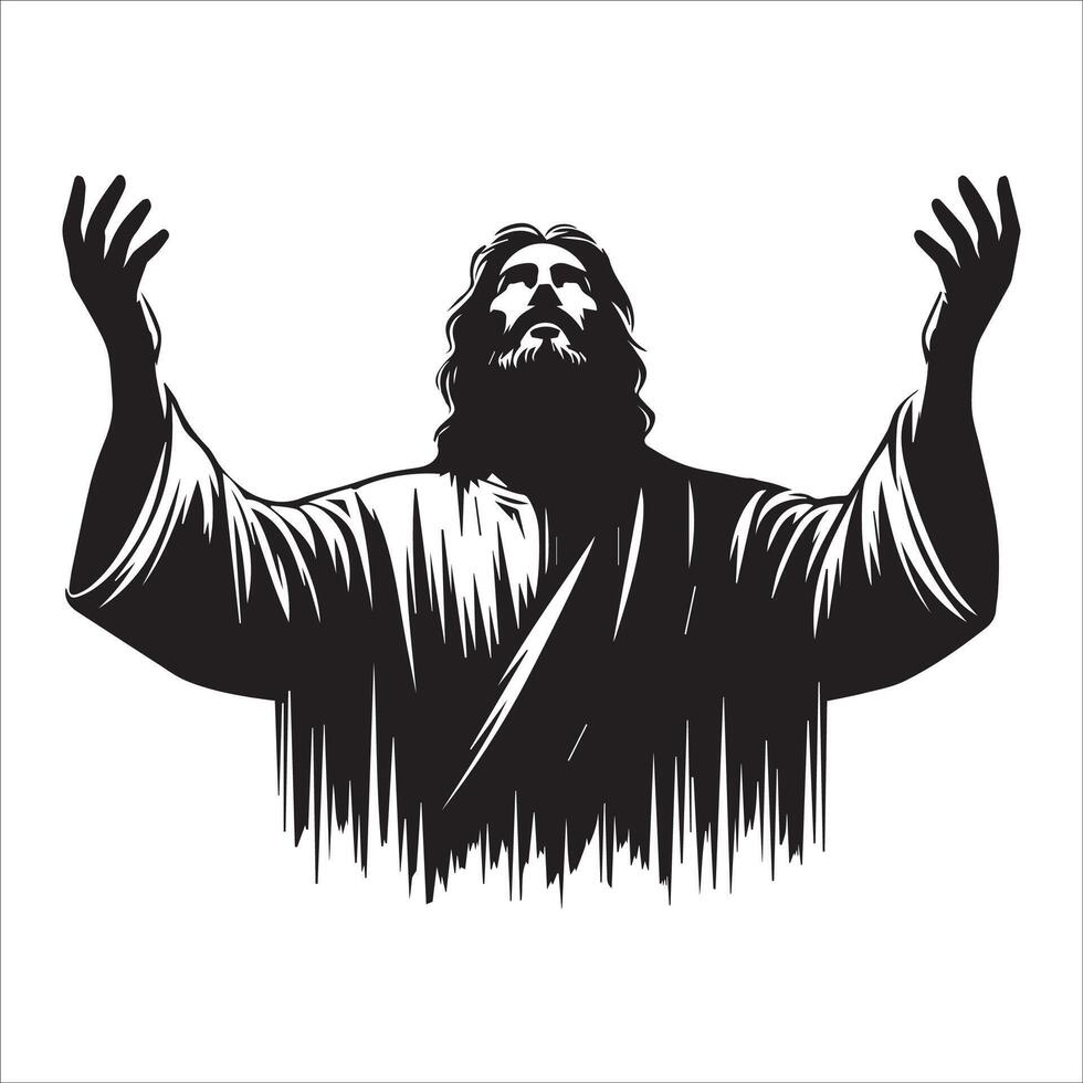 The Embrace of Christ Open Arms of Comfort vector