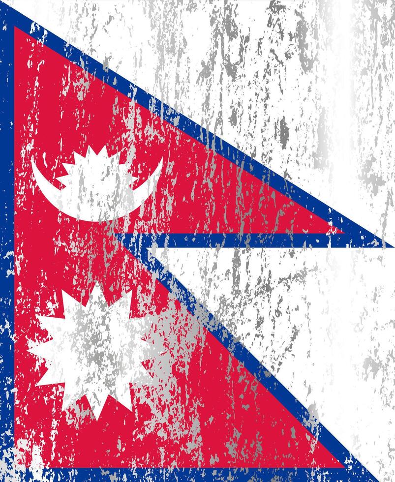 Nepal flag with grunge effect. vector