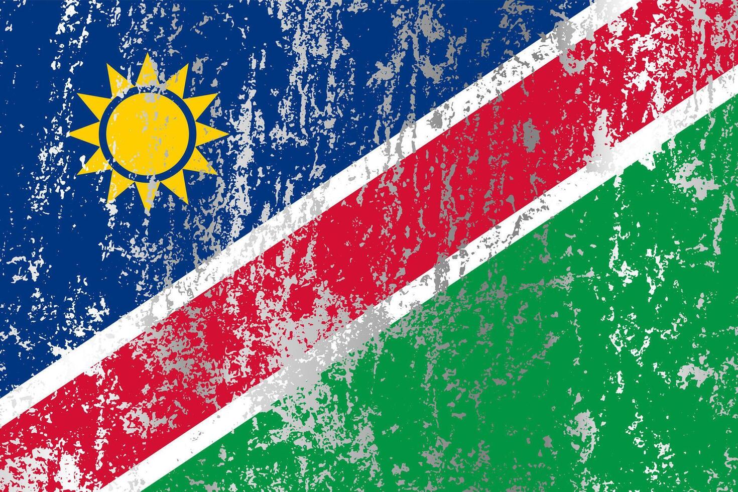 Namibia flag with grunge effect. vector