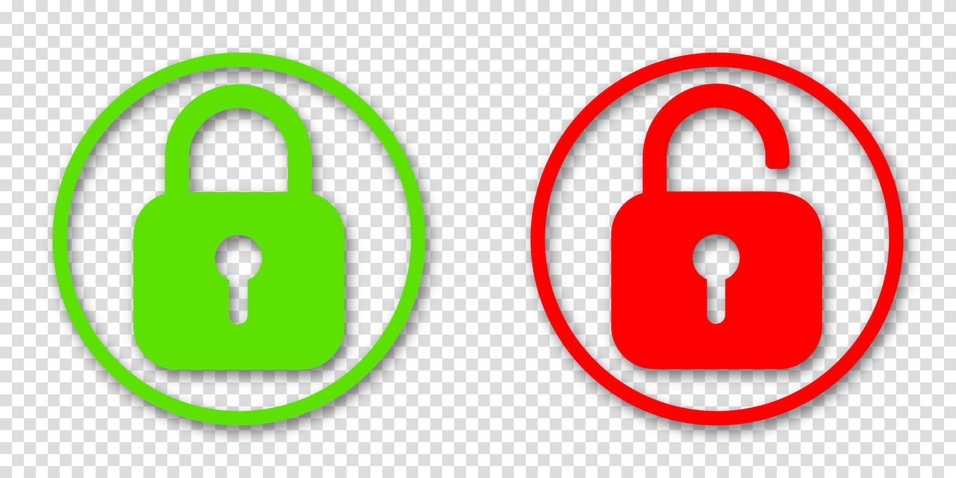 Lock and unlock symbol in minimalist style. Secure padlock icon for access control, privacy settings, and cybersecurity concepts. Flat design. vector