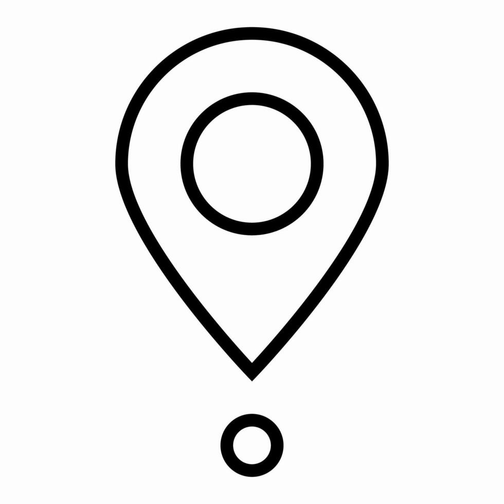 Flat location pin icon for maps and navigation. Minimalist design on clean white background. vector