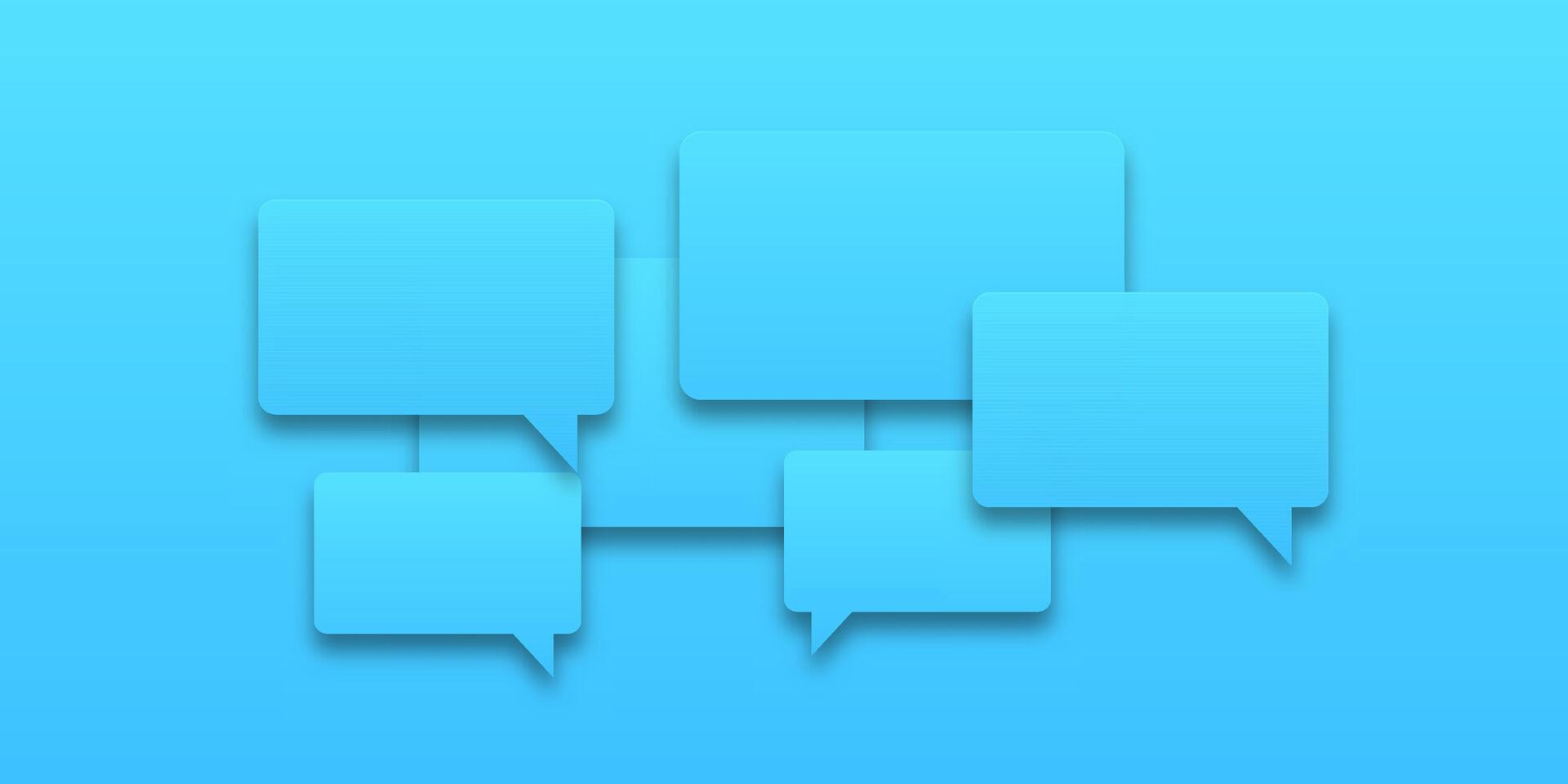 Blue chat bubble collection representing lively discussions. Versatile icons for dialogue systems and comment sections. vector