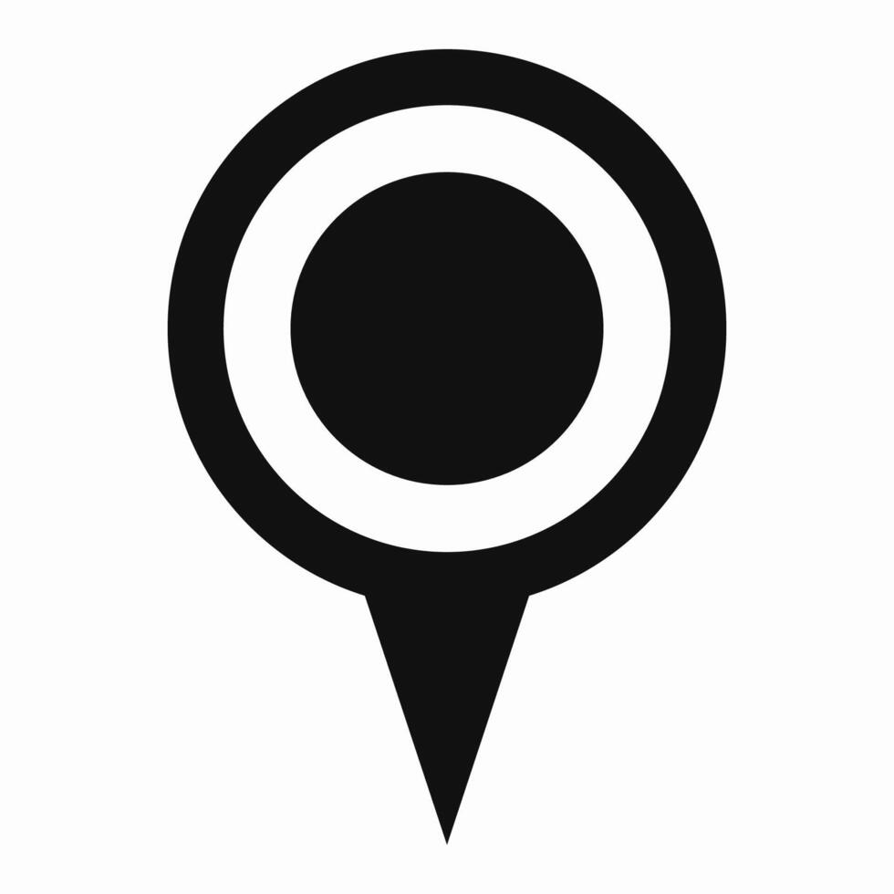 Minimal location marker pin icon. Universal symbol for maps and GPS interfaces. vector