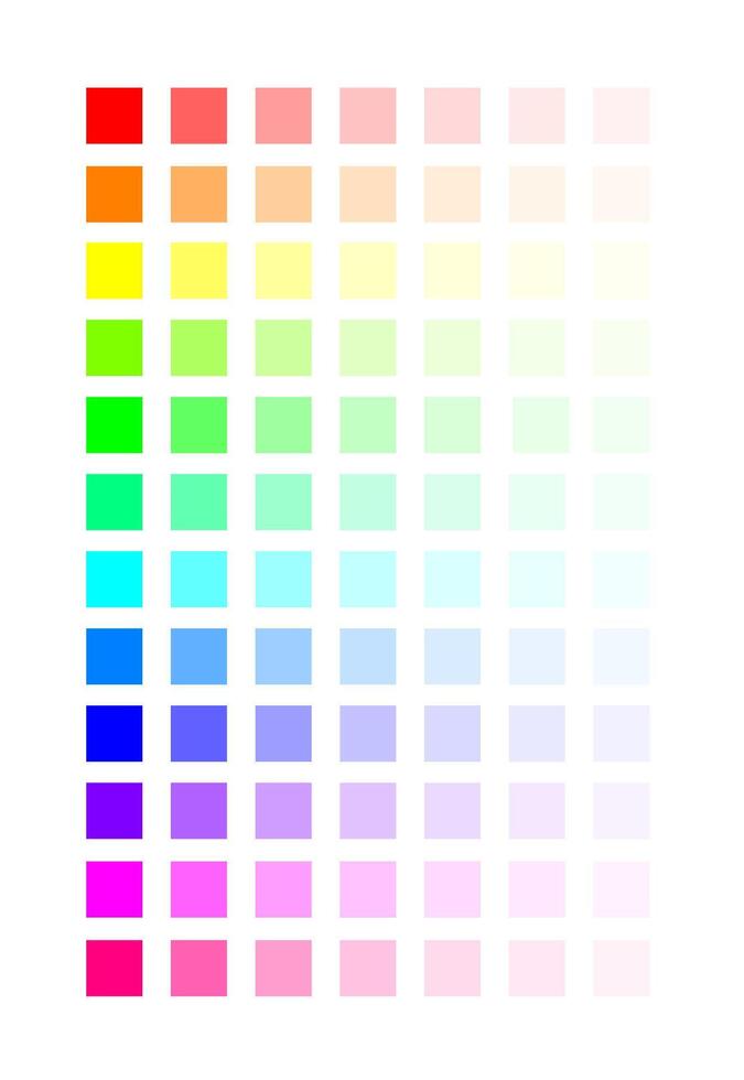Color palette created with the principles of the golden ratio. vector