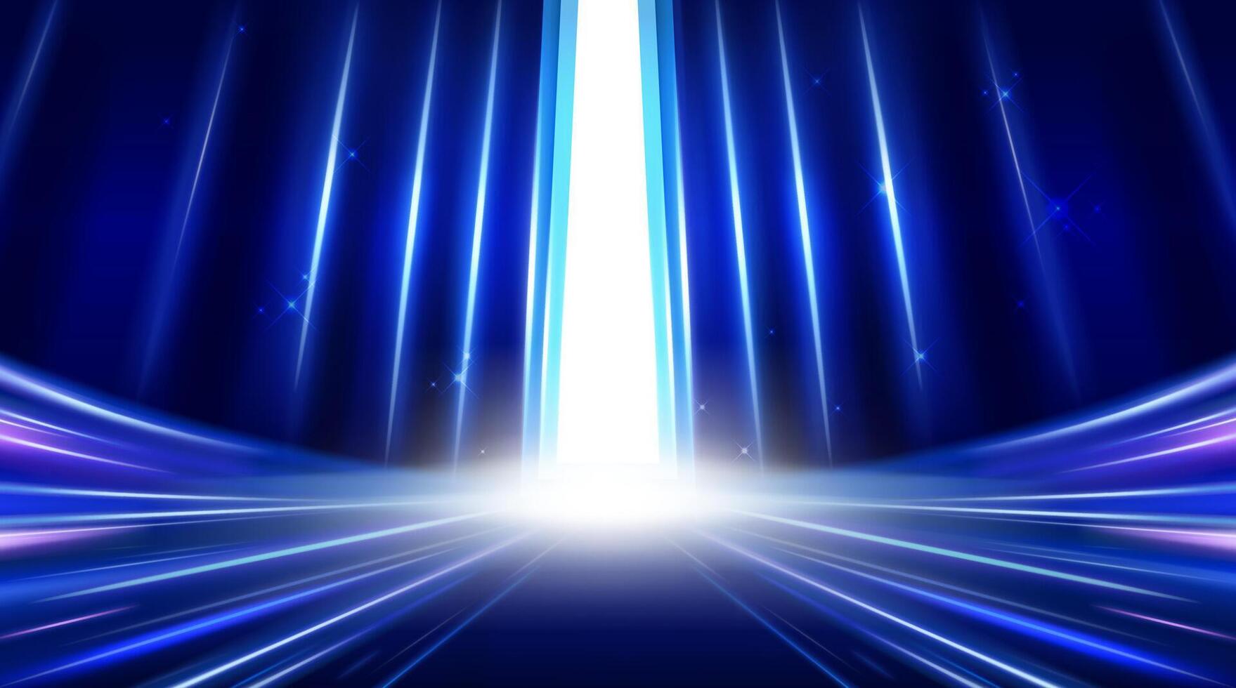 Futuristic abstract background with blue light streaks, for modern award and technology visuals. vector