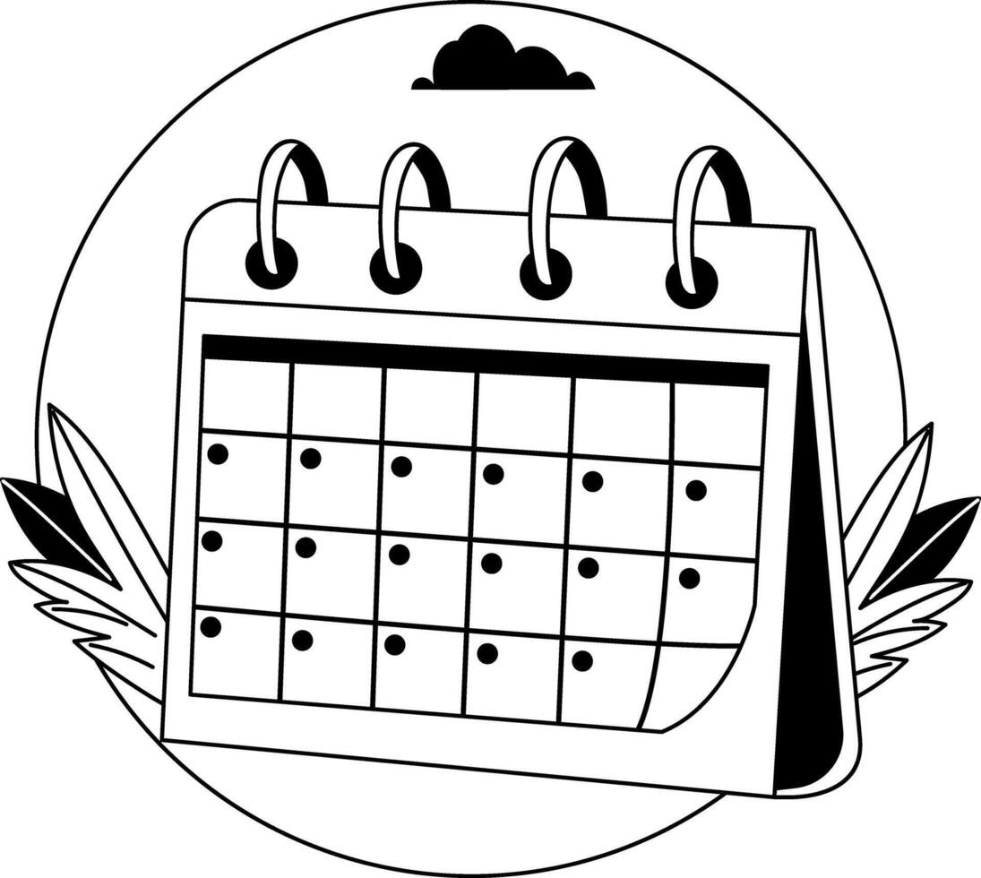 A glyph illustration of a work schedule vector