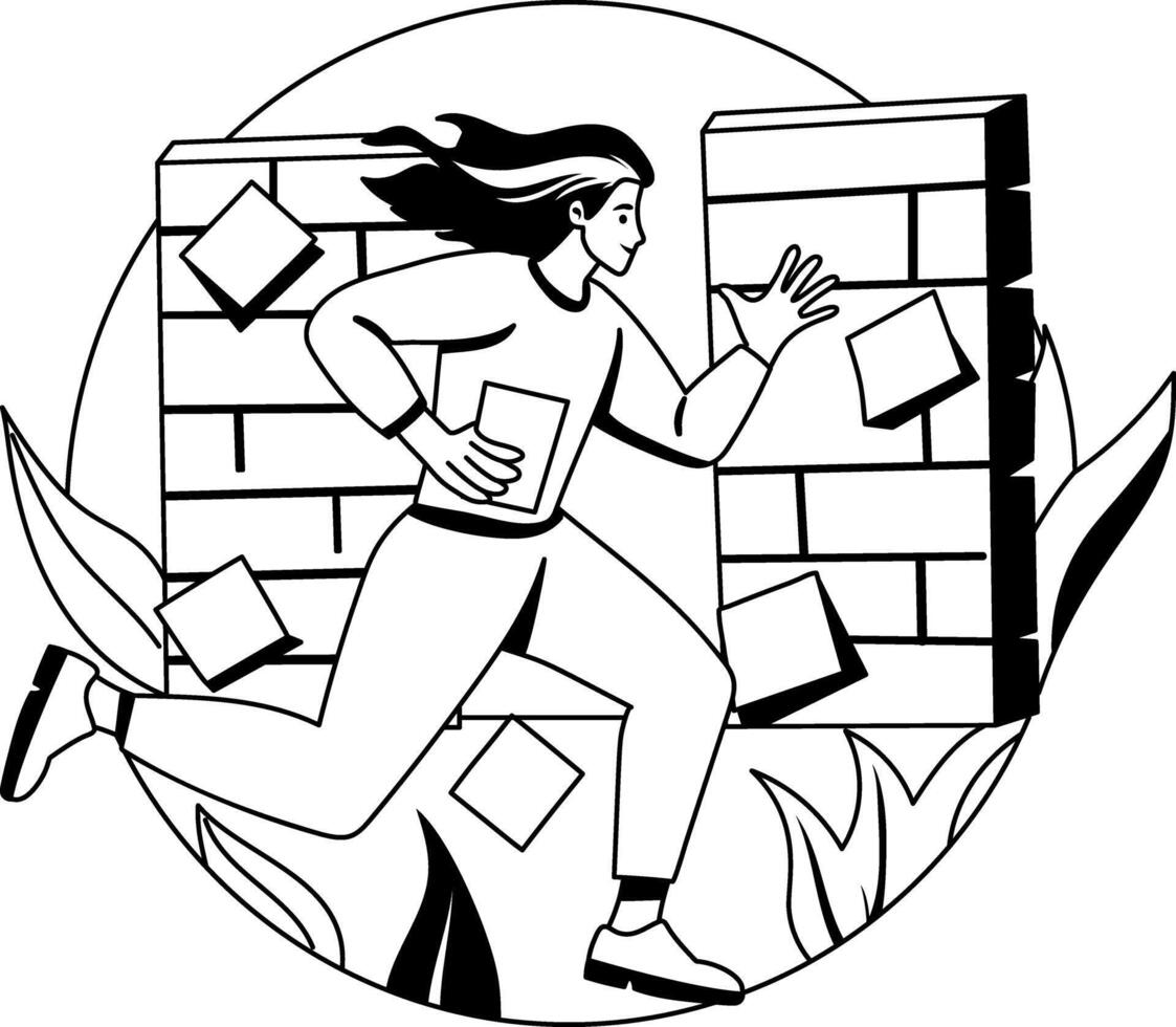 Task blocking glyph illustration of a character vector