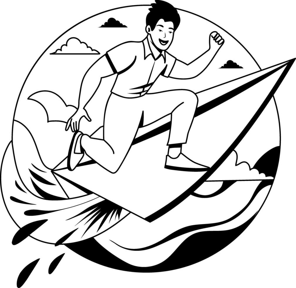 Overachiever illustration in glyph style vector