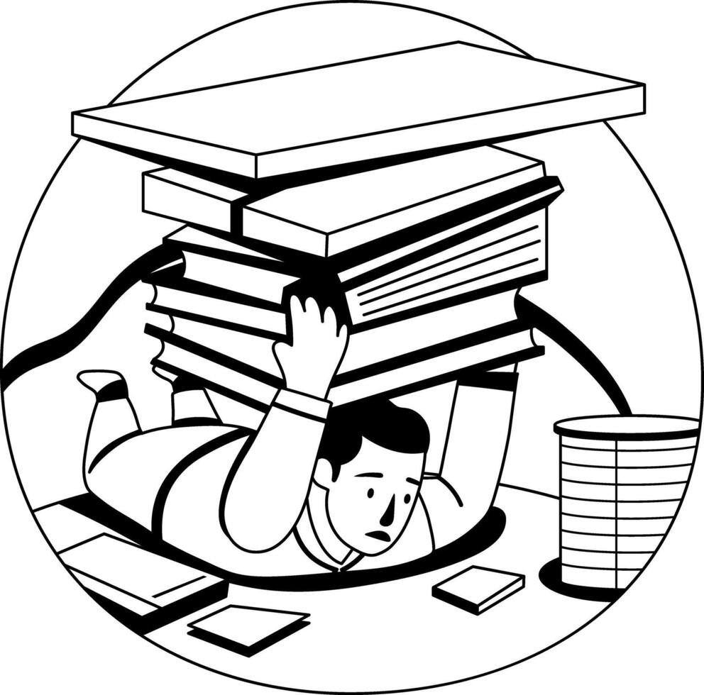 Job strain illustration in glyph style vector