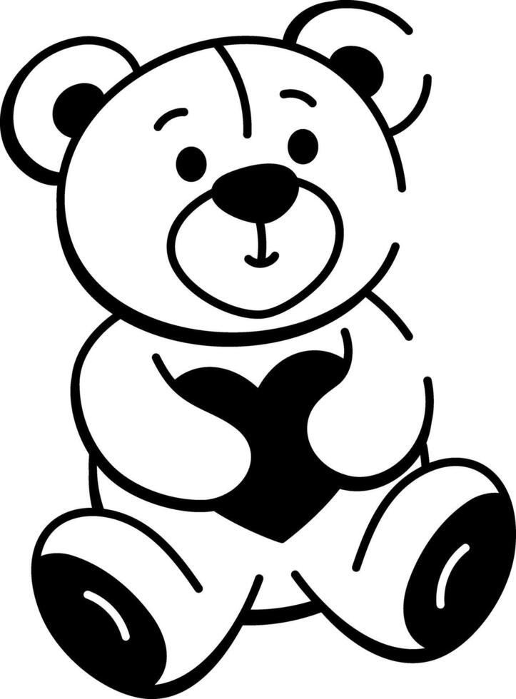 A doodle style icon of a cute teddy bear vector