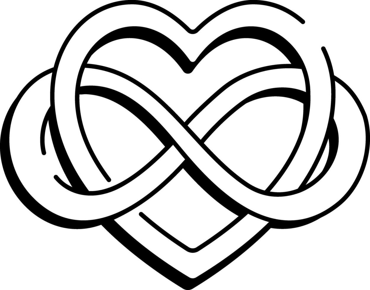 A heart showing infinity love, doodle style icon vector