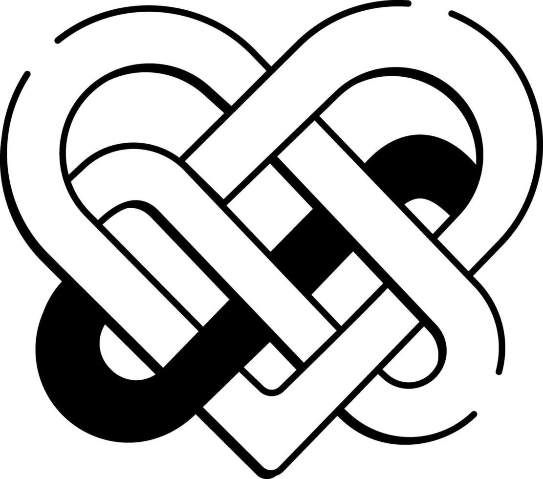 A hand drawn style icon of a love knot vector