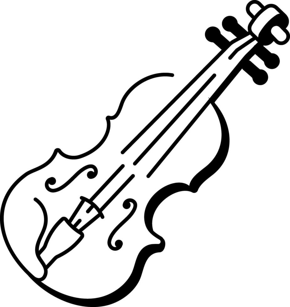 A hand drawn style icon of a violin vector