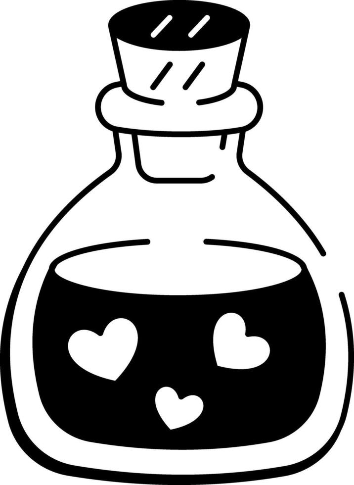 A hand drawn style icon of a love portion vector