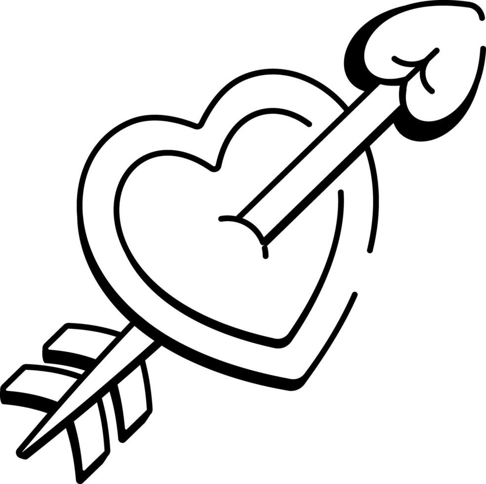 A doodle style icon of cupid heart vector