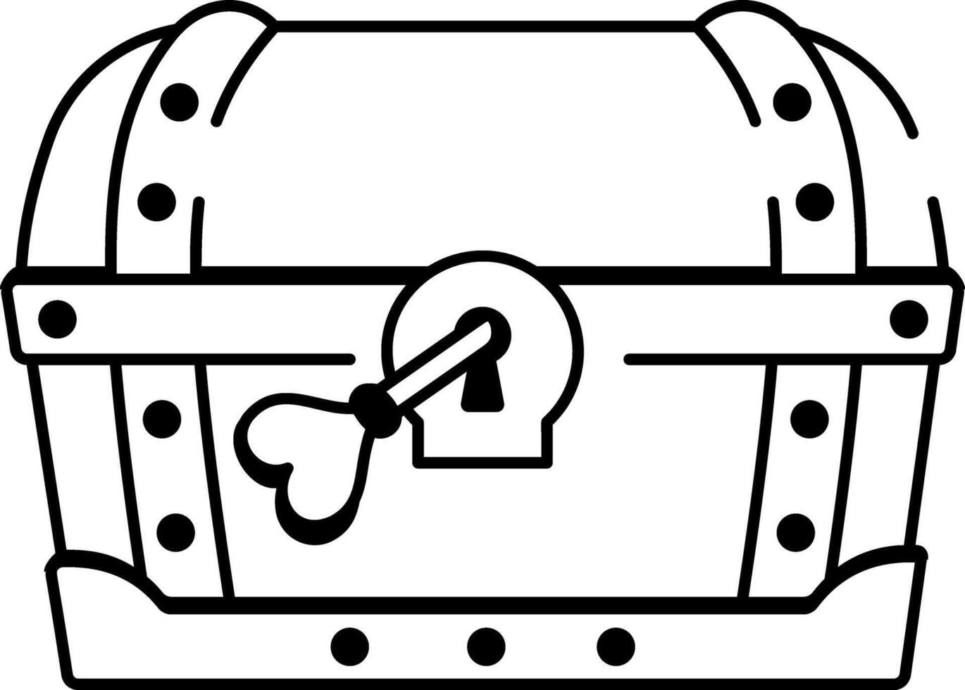 Treasure chest icon in hand drawn style vector