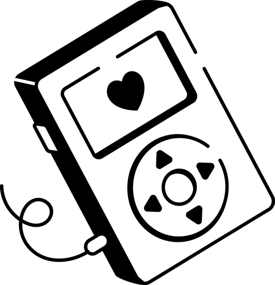 A doodle style icon of a music player vector