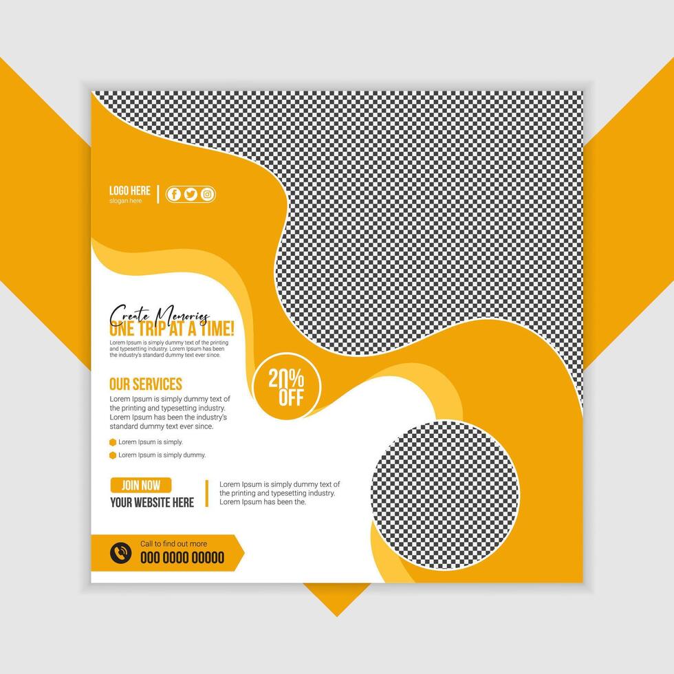 Flight Ticket Discount Social Media Ad vector