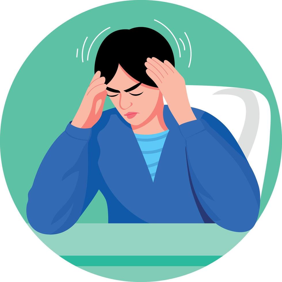 A patient having hypertension disease, flat illustration vector